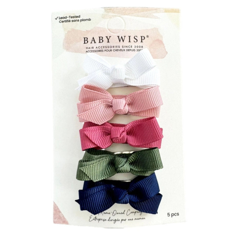 Chelsea Boutique Grosgrain Bows 5 Pack Snap Clips