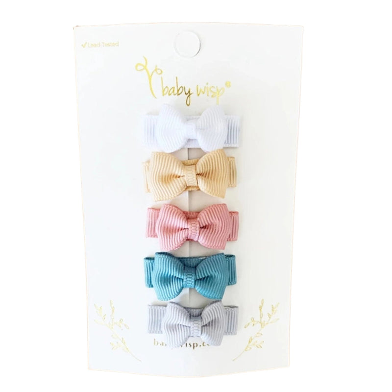 Tiny Tuxedo Bows 5 Pack Snap Clips