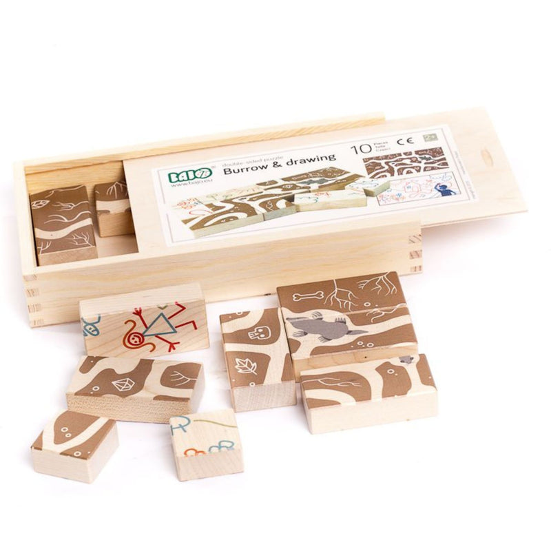 Burrow + Drawing Double-Sided Puzzle