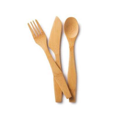 Bamboo Travel Utensil Set with Eco Conscious Pouch