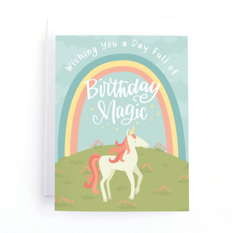 "Wishing You a Day Full of Birthday Magic" Unicorn Birthday Card