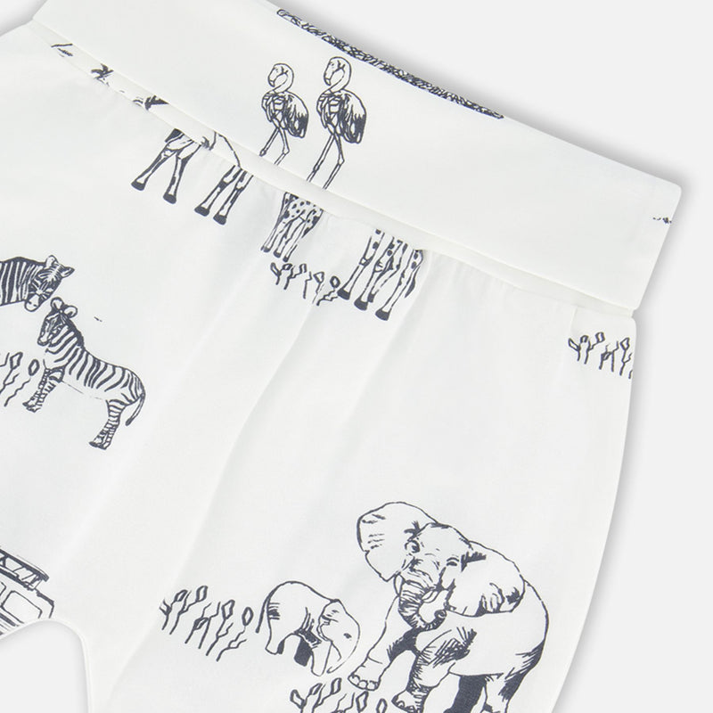 Organic Cotton Long Sleeve Top + Evolutive Pant Set, Big Jungle World