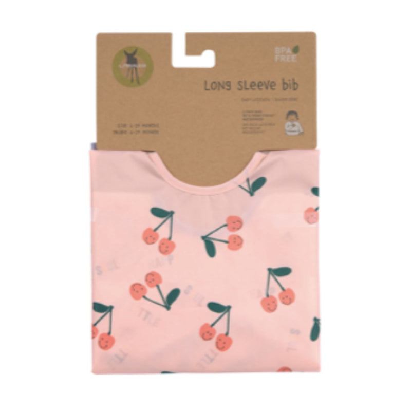 Long Sleeve Bib (2 pcs) - Happy Fruits, Cherry