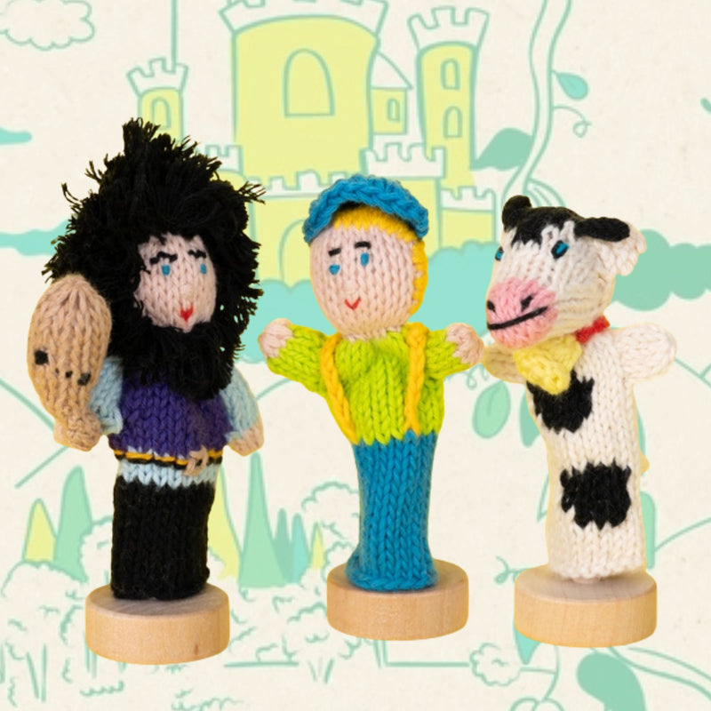 Organic Cotton Finger Puppets Story Pack - Jack + The Beanstalk