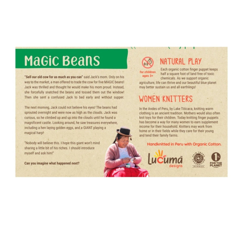 Organic Cotton Finger Puppets Story Pack - Jack + The Beanstalk