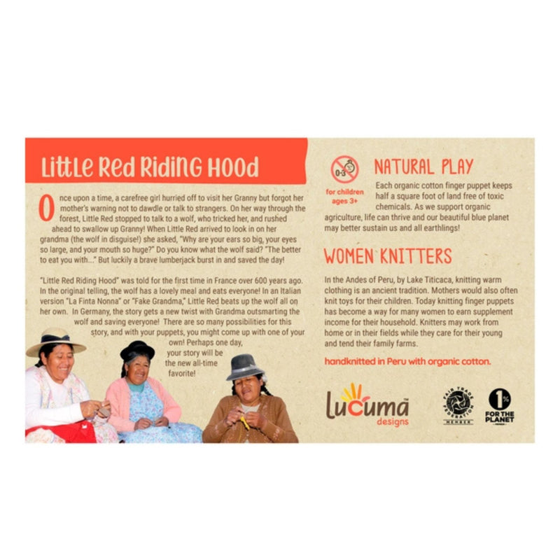 Organic Cotton Finger Puppets Story Pack - Little Red