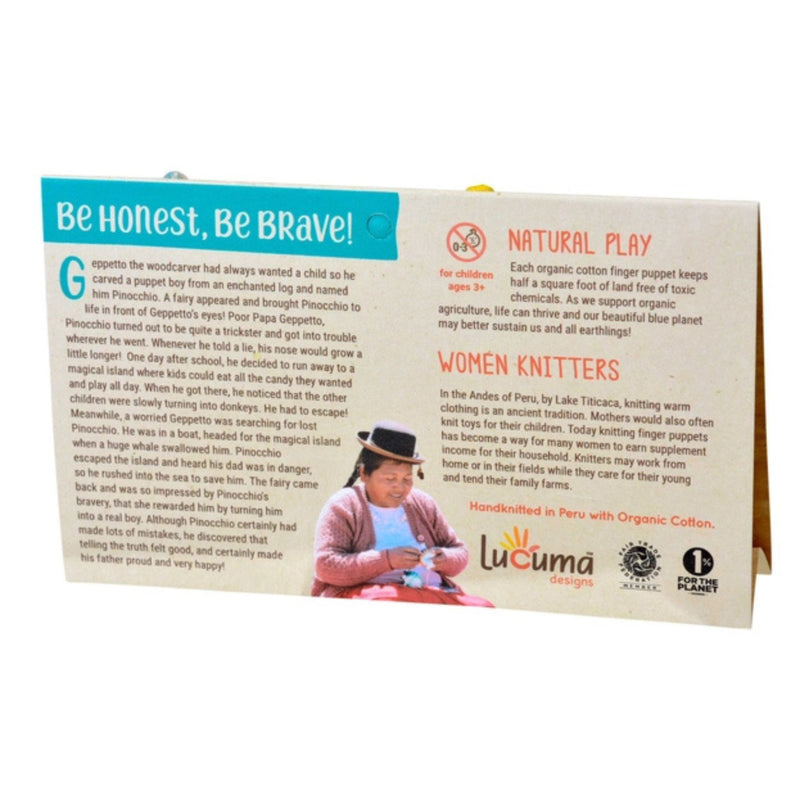 Organic Cotton Finger Puppets Story Pack - Pinocchio