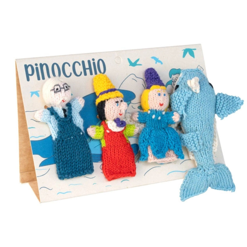 Organic Cotton Finger Puppets Story Pack - Pinocchio