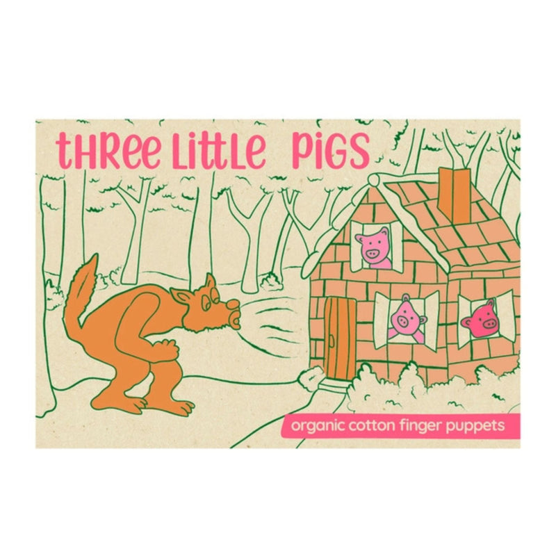 Organic Cotton Finger Puppets Story Pack - Three Little Pigs