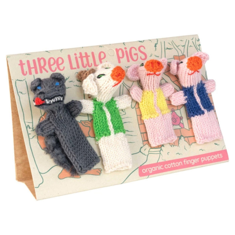 Organic Cotton Finger Puppets Story Pack - Three Little Pigs