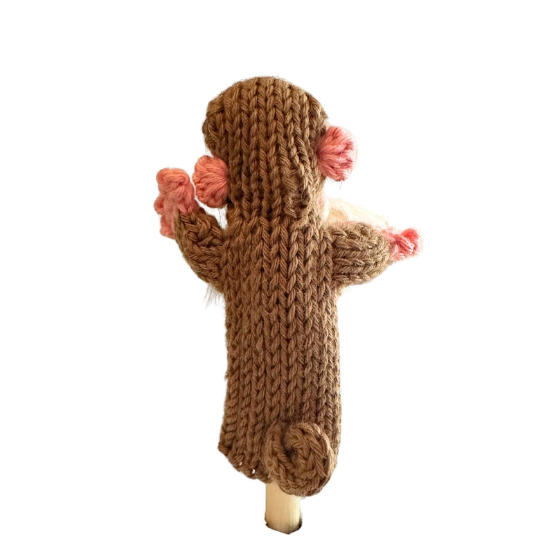 Organic Cotton Finger Puppet - Beard Monkey