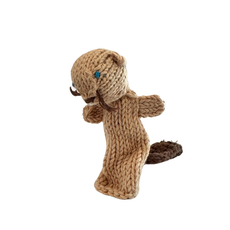Organic Cotton Finger Puppet - Beaver