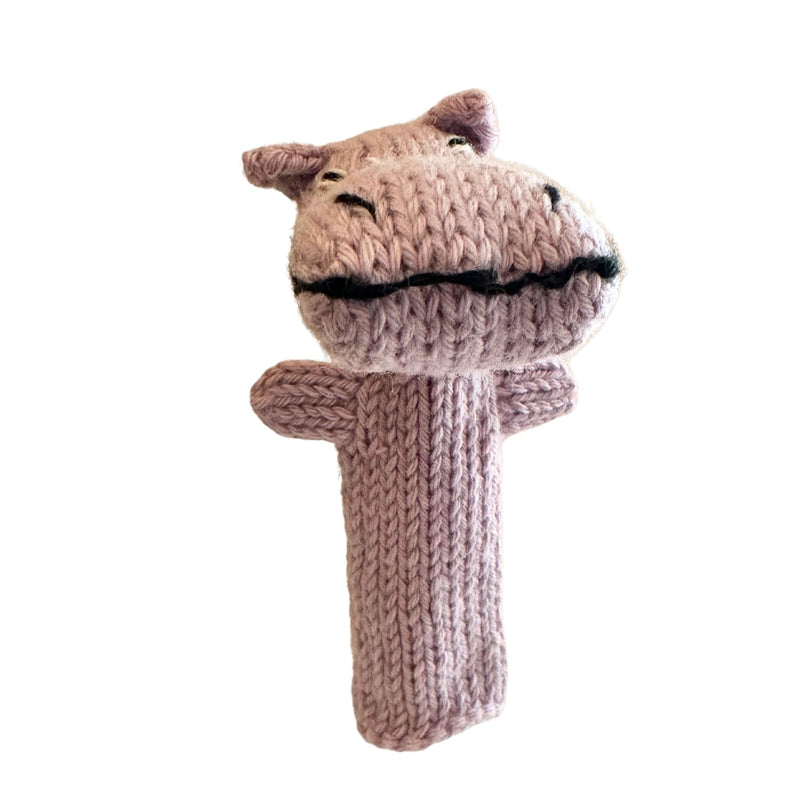 Organic Cotton Finger Puppet - Hippo