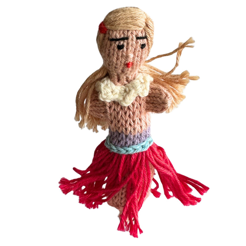 Organic Cotton Finger Puppet - Hula Girl
