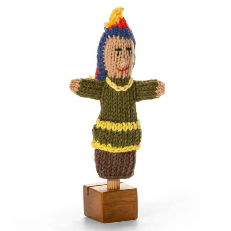 Organic Cotton Finger Puppet - North American Indian Boy
