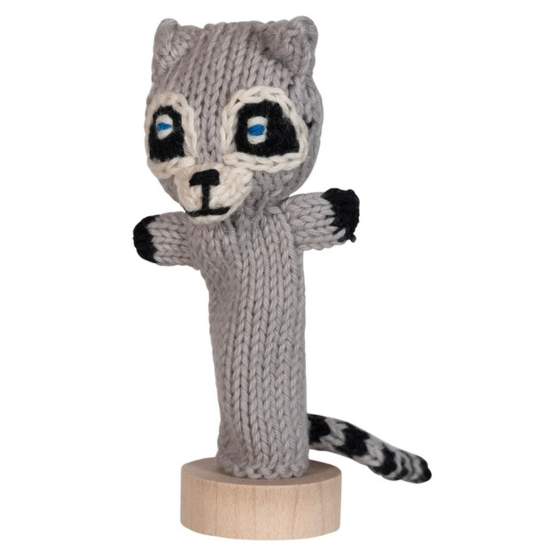 Organic Cotton Finger Puppet - Raccoon