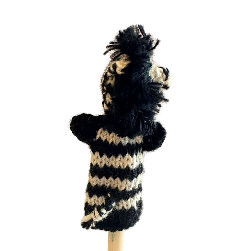 Organic Cotton Finger Puppet - Zebra