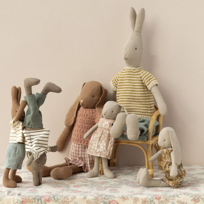 Rabbit Size 2, Brown - Striped Blouse + Pants