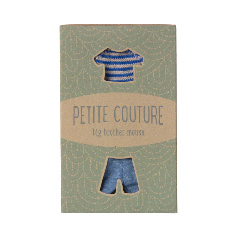 Knitted Blue Stripe Sweater and Pants, Big Brother Mouse