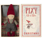 Maileg Pixy Elf in Matchbox, Boy-Simply Green Baby