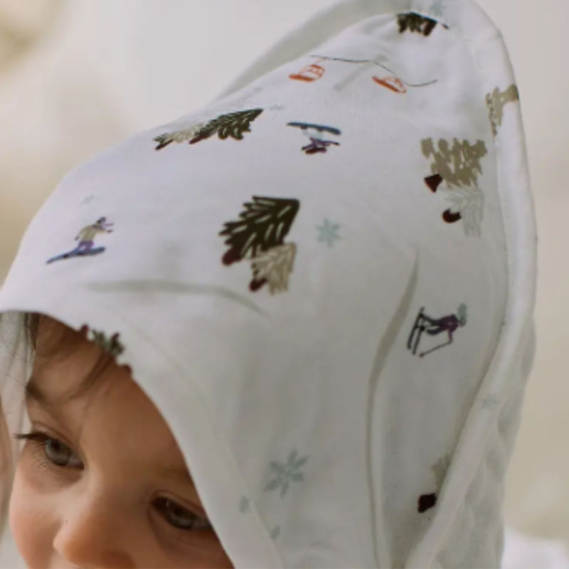 9-Layer Organic Cotton Muslin Hooded Baby Bath Towel