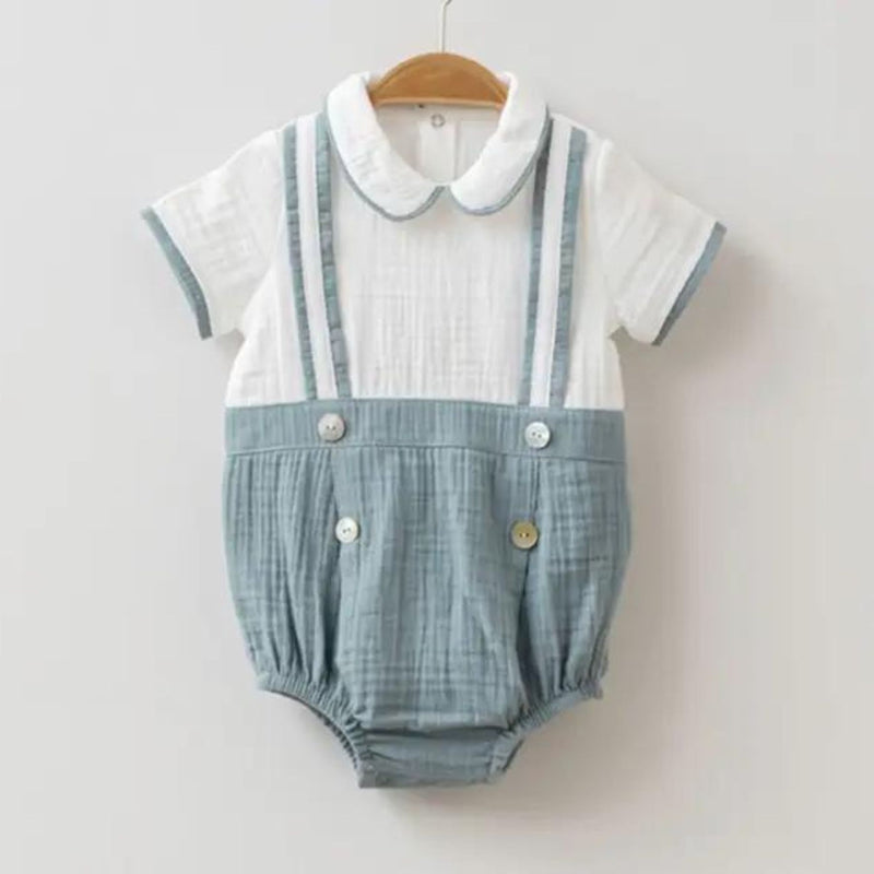 Organic Muslin Romper, Mint