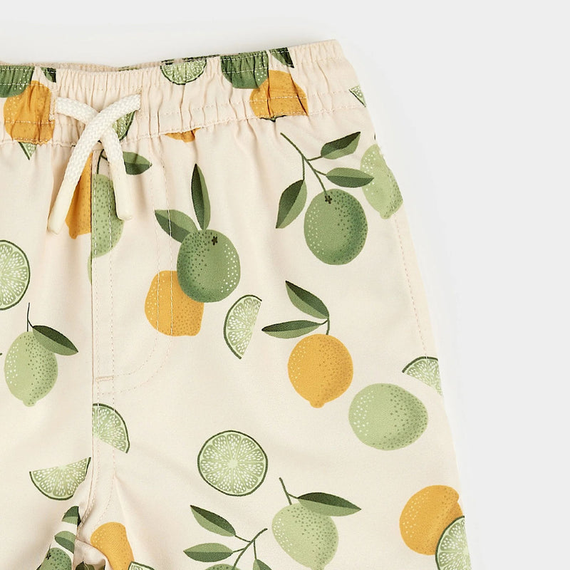 Citrus Print Swim Trunks