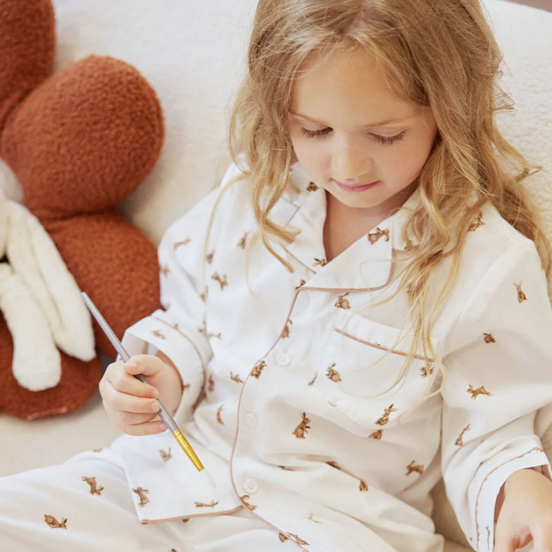 Hoppy Bunnies on Poplin PJ Set