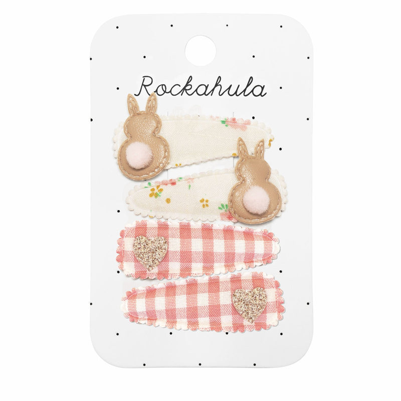 Tiny Blossom Bunny Fabric Clip Set