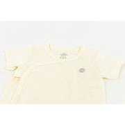 Nest Designs Organic Cotton Ribbed Kimono SS Onesie - White-Simply Green Baby