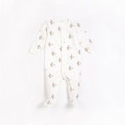 Petit Lem Organic Sleeper - Turtle Doves, Off-White-Simply Green Baby