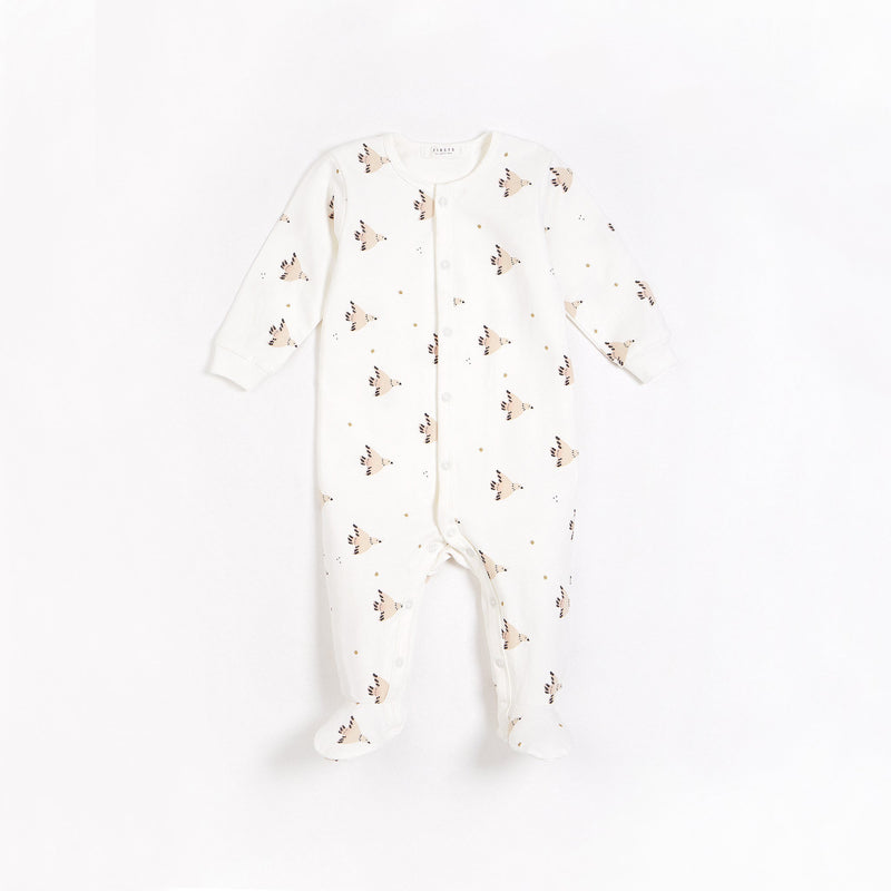 Petit Lem Organic Sleeper - Turtle Doves, Off-White-Simply Green Baby