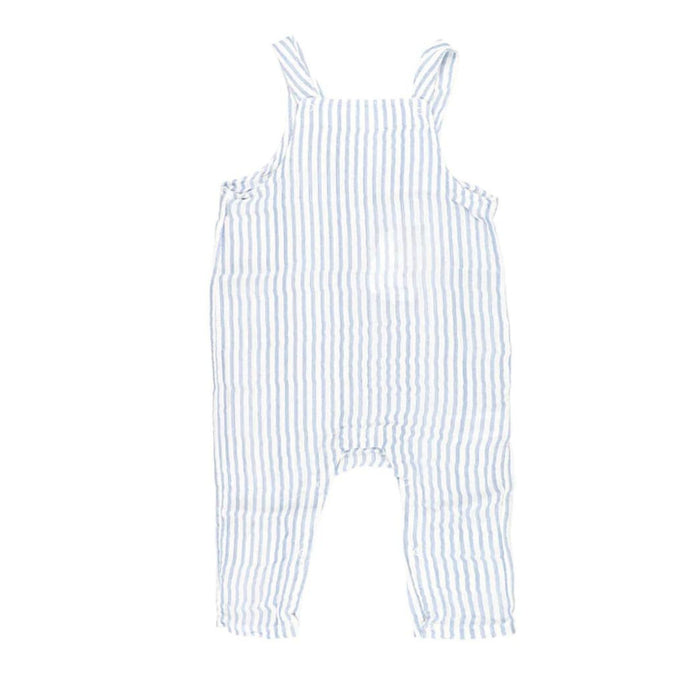 Muslin Overalls, Nautical Ticking Stripe - Blue