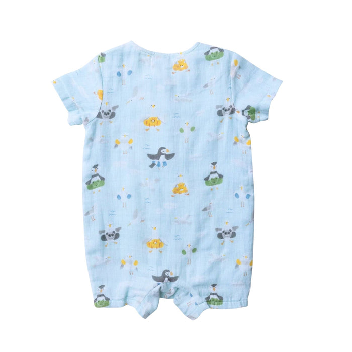 Muslin Henley Shortall, Blue Shorebirds