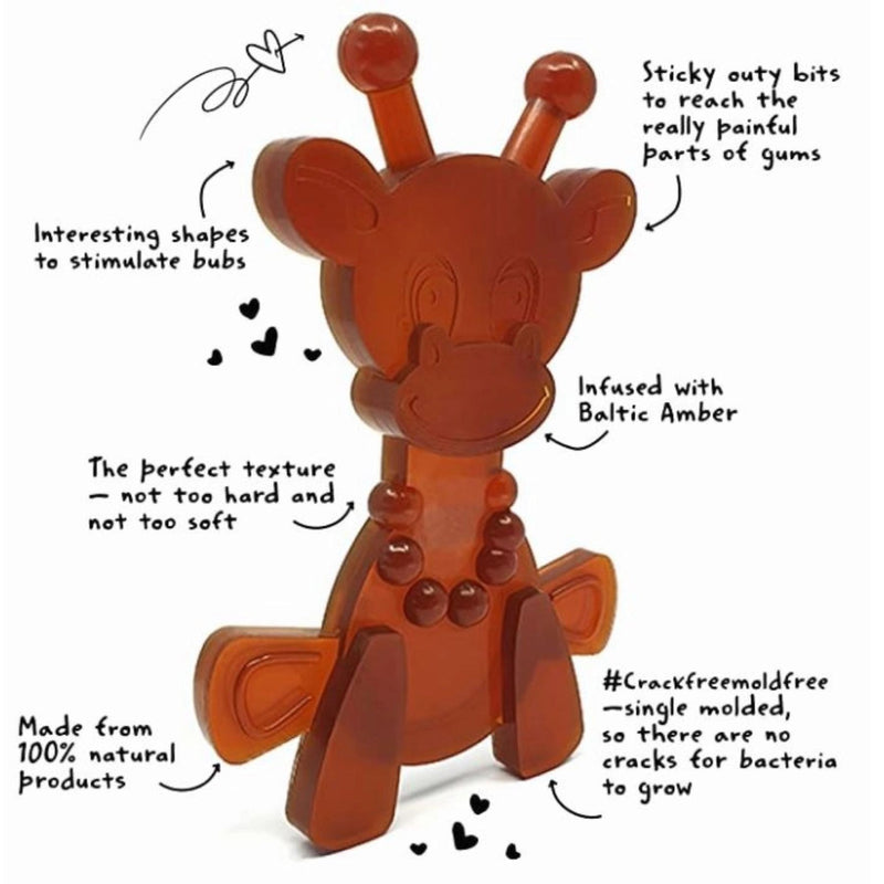 Natural Rubber + Baltic Amber Teether, Little Bamber