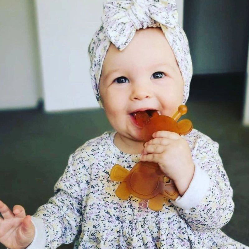 Natural Rubber + Baltic Amber Teether, Little Bamber