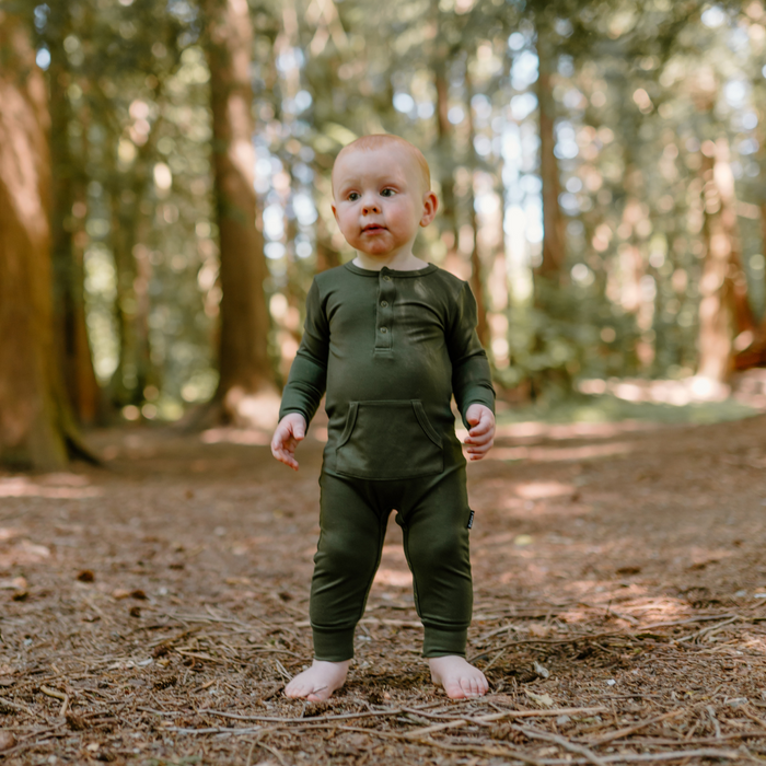 Bamboo Long Sleeve Pocket Romper