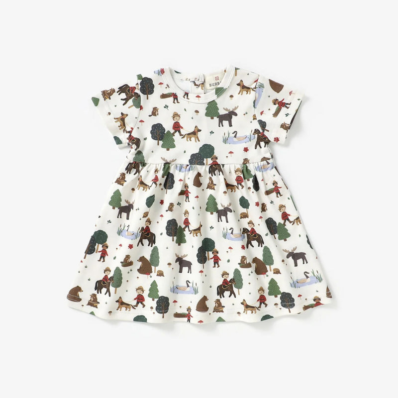 Organic Short Sleeve Dress, Mountie Trail