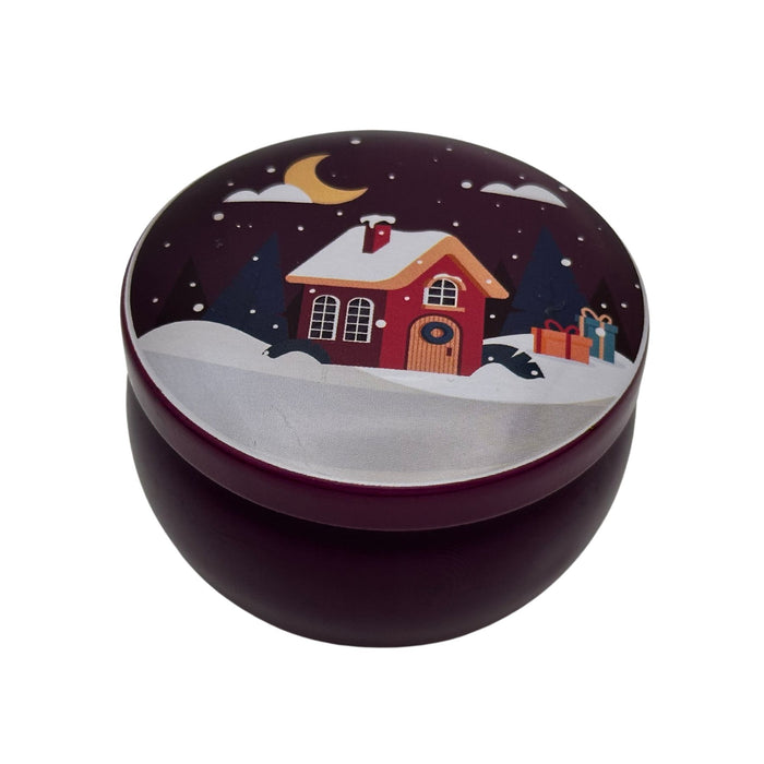 Round Christmas Tin Boxes - Small