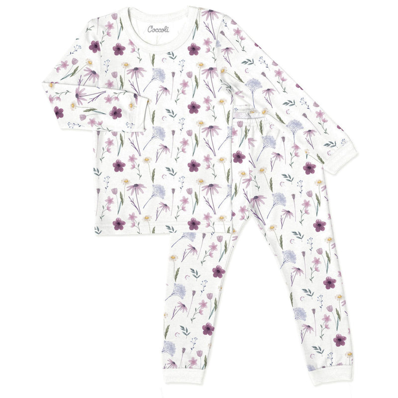 Modal Kid Pyjamas, Floral on Cream