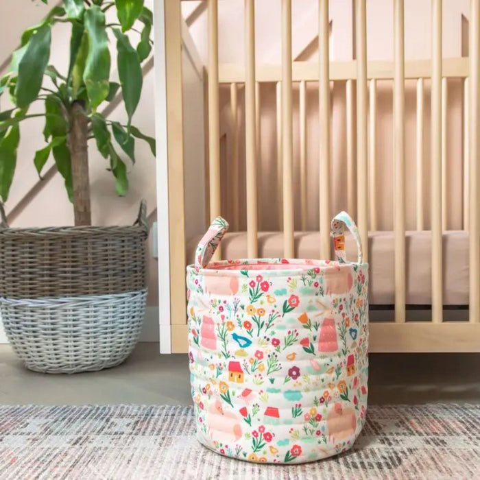 Fabric Toy Storage Bin - Round