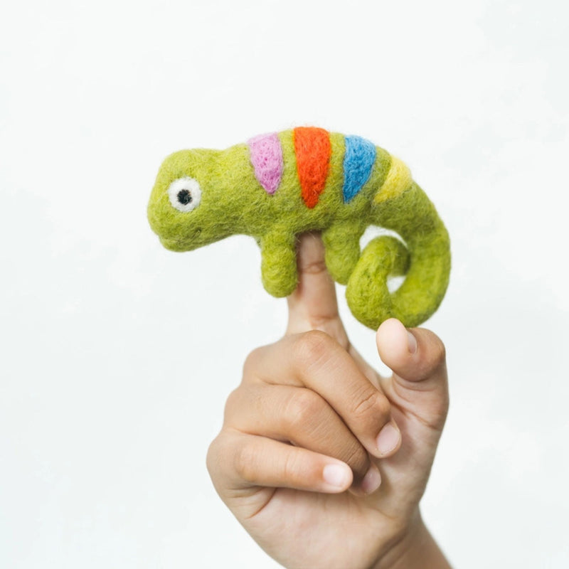 Felt Chameleon Finger Puppet