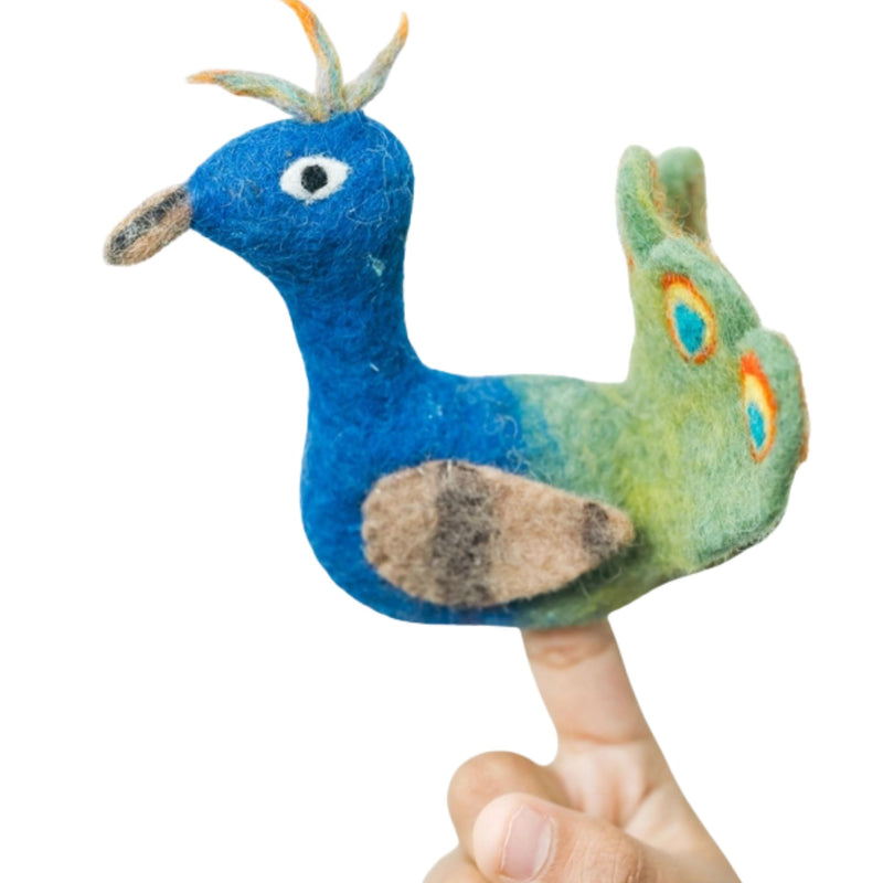 Felt Peacock Finger Puppet