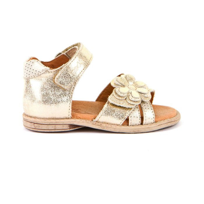 Carlina Closed Heel Sandal, Gold Flower