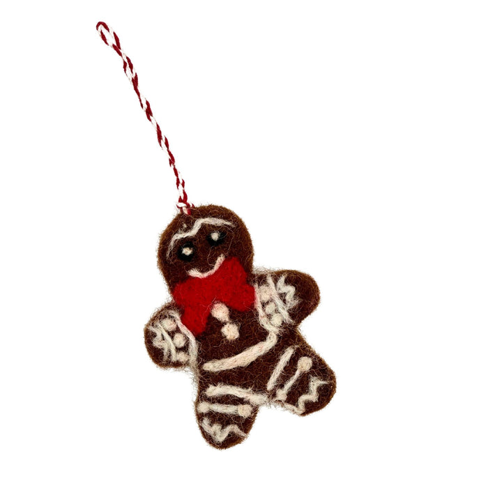 Wool Felt Gingerbread People Ornament