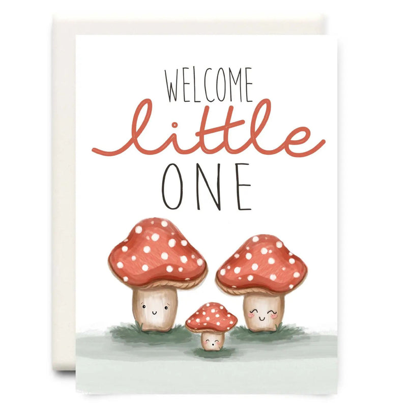 Welcome Little One | Mushroom Family Baby Card