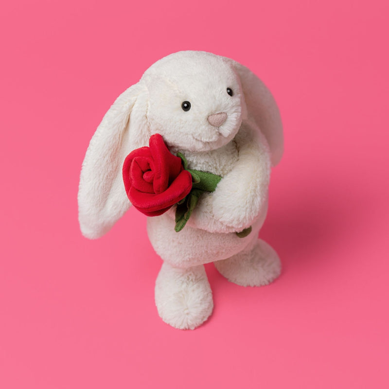 Cream Bunny with Rose
