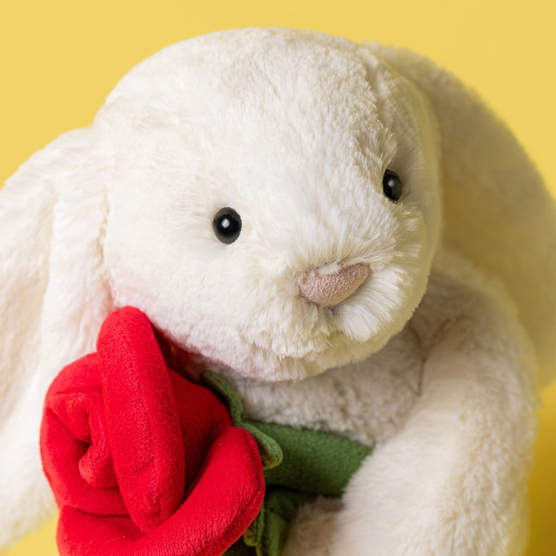 Cream Bunny with Rose
