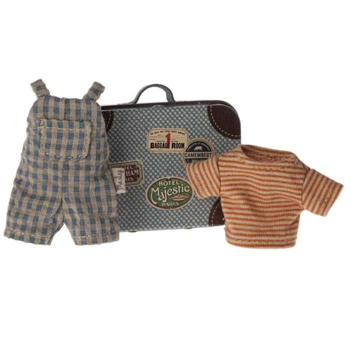 Big Brother Mouse Clothes - Overall + Shirt in Suitcase