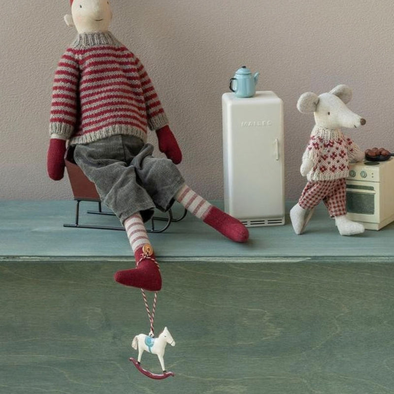 Metal Ornament, Rocking Horse Red
